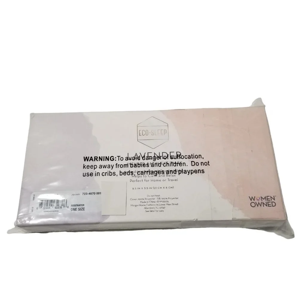 NWT Lavender Infused Satin Eye Mask‎ Color Rosewater Size OS
